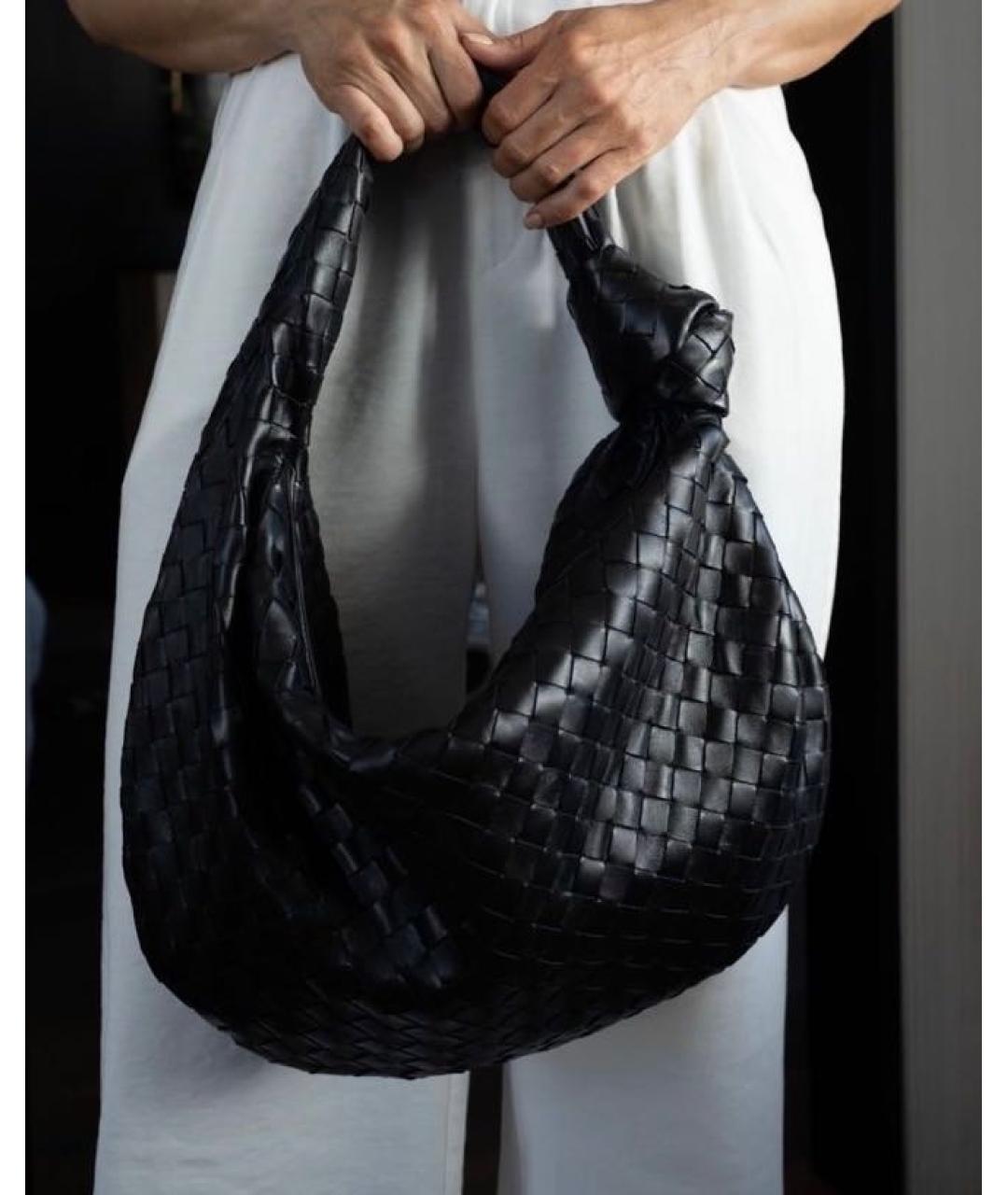 BOTTEGA VENETA Черная кожаная сумка с короткими ручками, фото 5