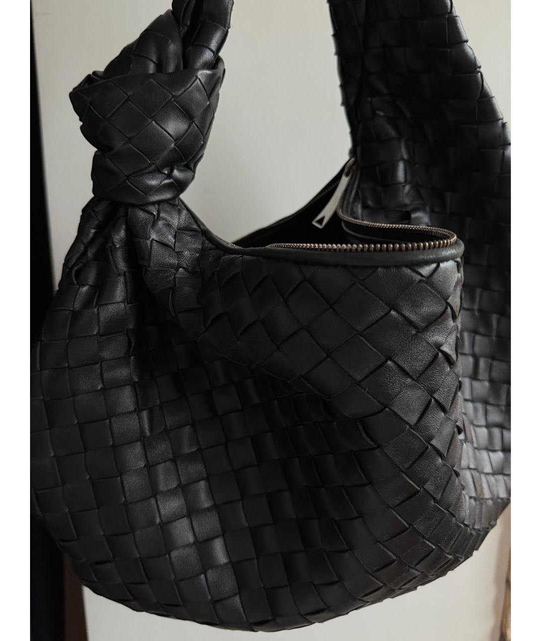 BOTTEGA VENETA Черная кожаная сумка с короткими ручками, фото 2