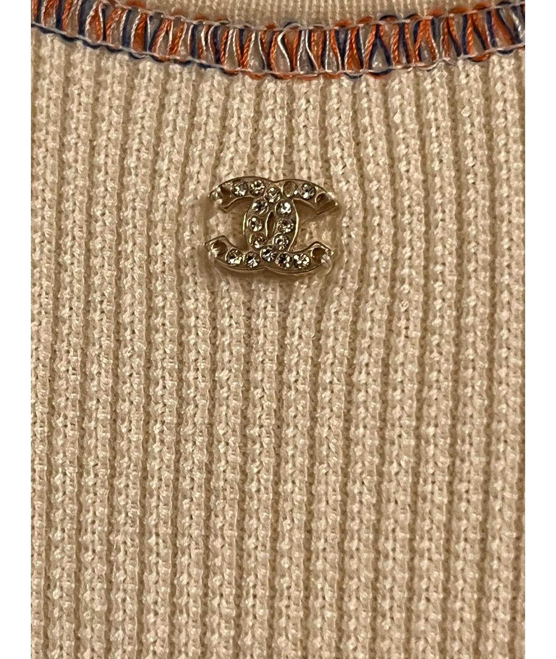 CHANEL Белое хлопковое повседневное платье, фото 4