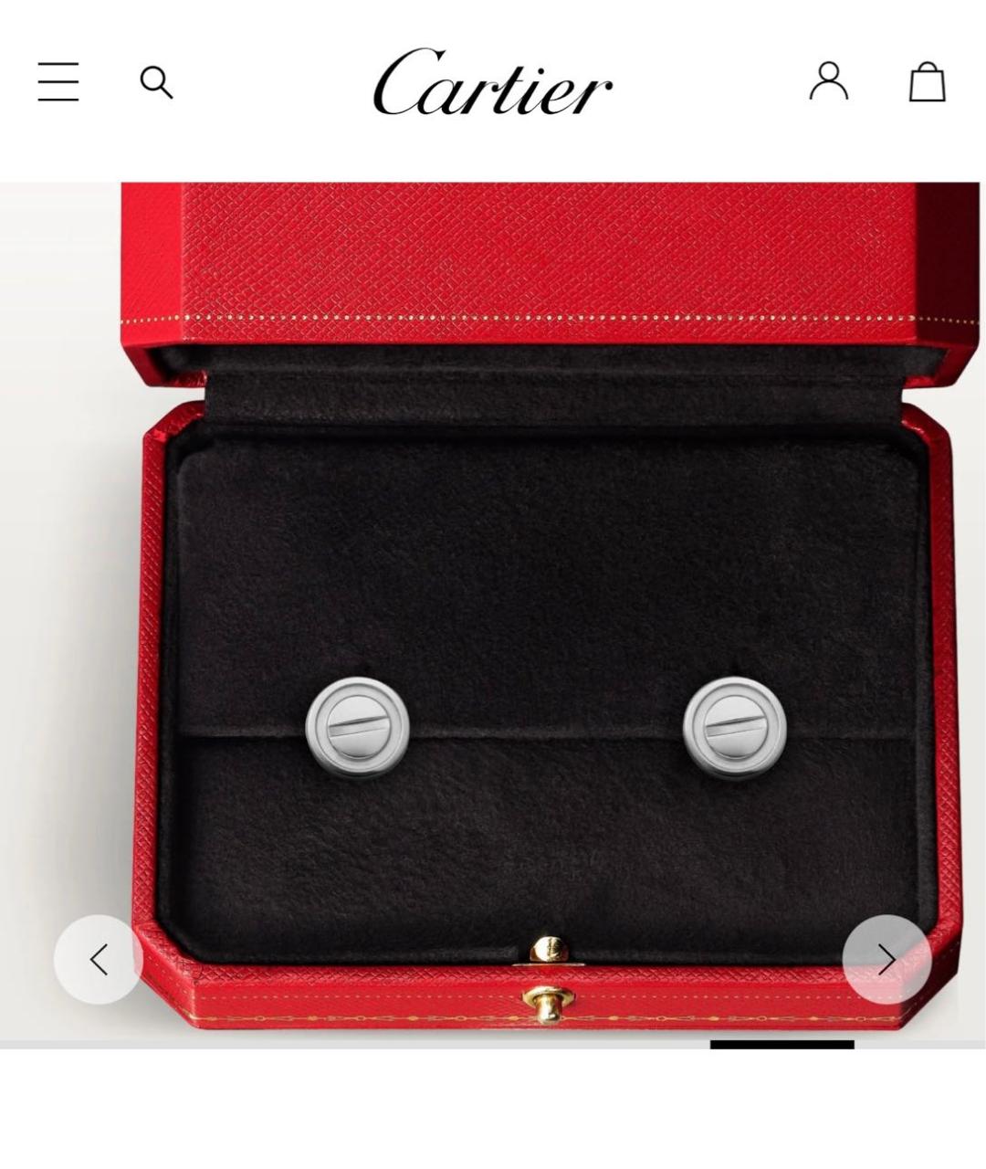 CARTIER Белые серьги из белого золота, фото 4