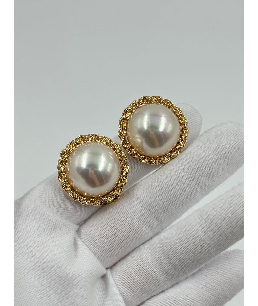NINA RICCI Белые позолоченные клипсы, фото 4