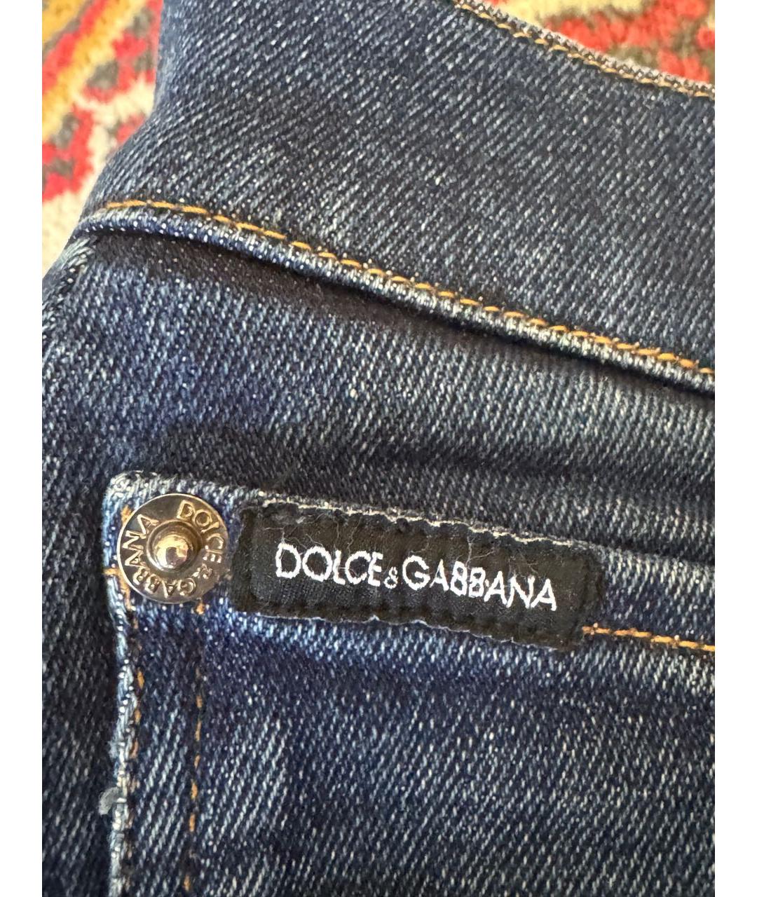 DOLCE&GABBANA Синие хлопковые джинсы скинни, фото 6