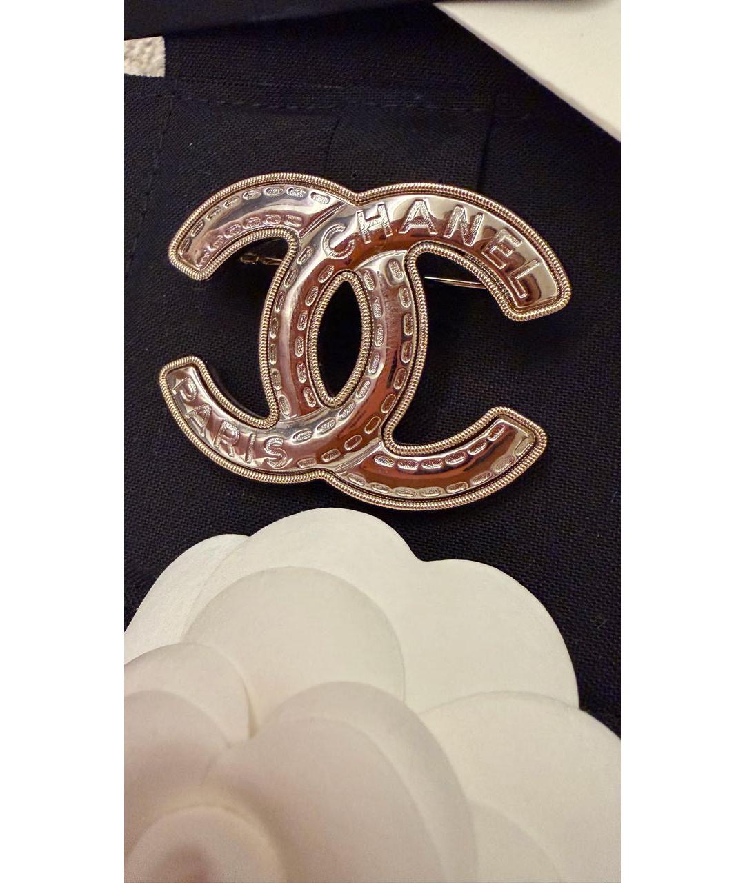 CHANEL Серебряная металлическая булавка / брошь, фото 5
