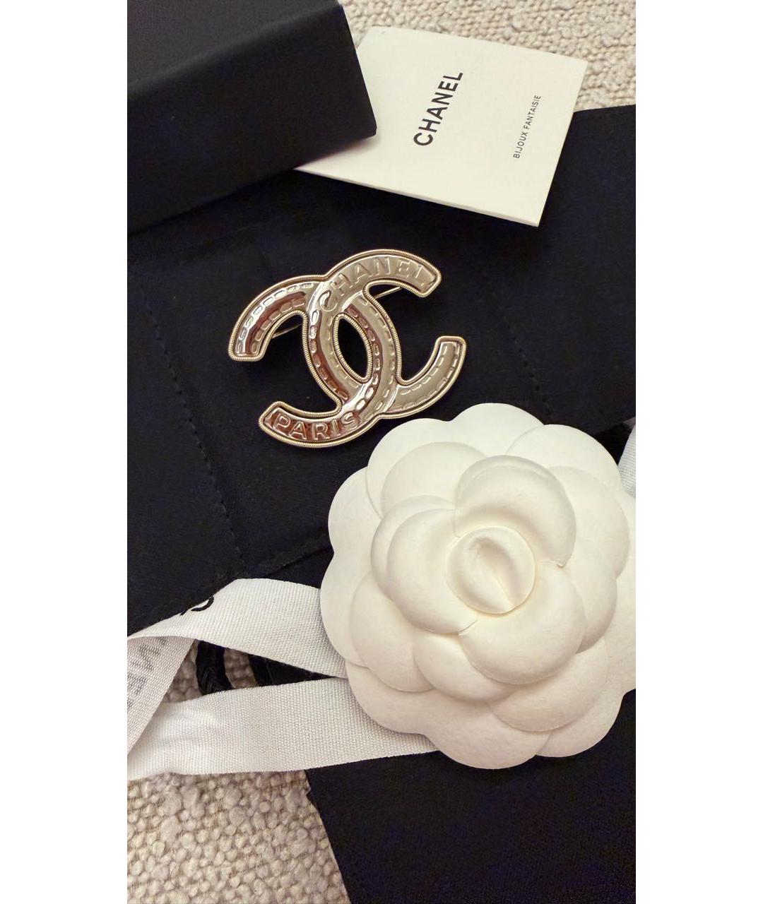 CHANEL Серебряная металлическая булавка / брошь, фото 2