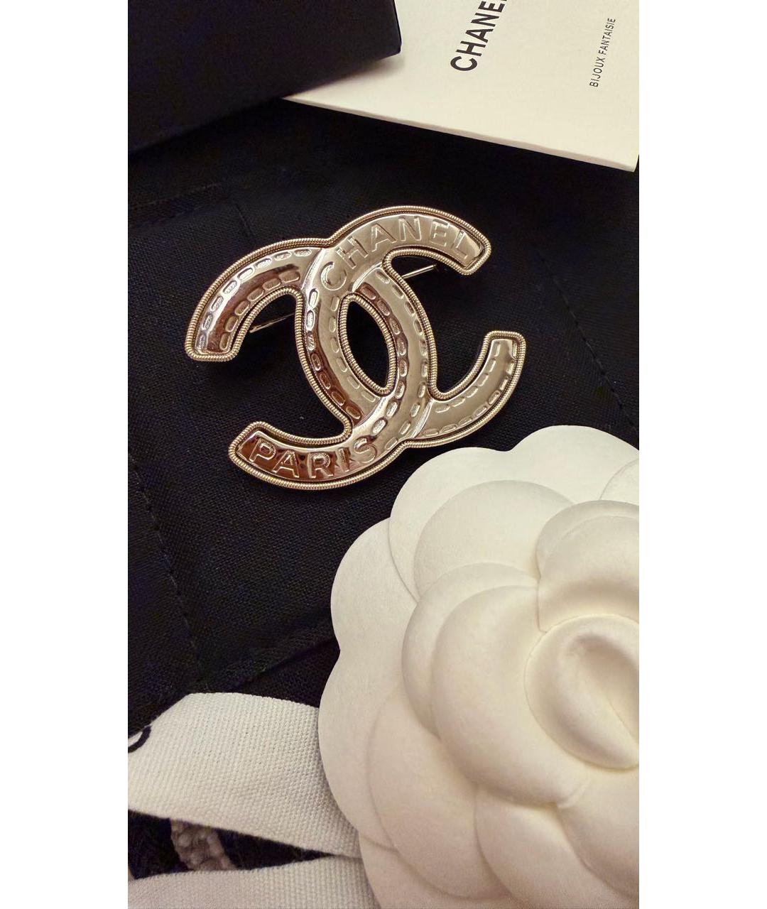 CHANEL Серебряная металлическая булавка / брошь, фото 3