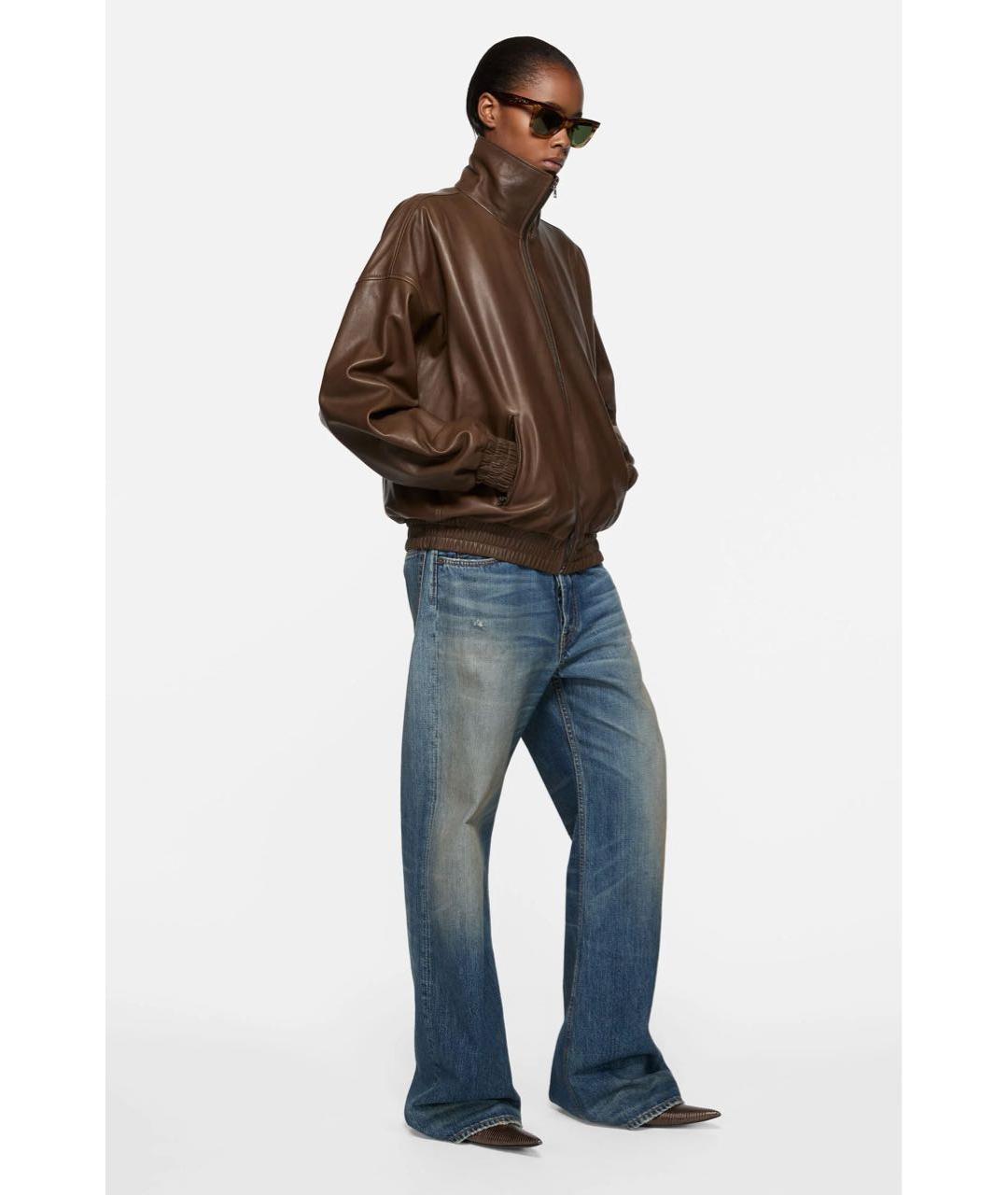 ACNE STUDIOS Коричневая кожаная куртка, фото 4