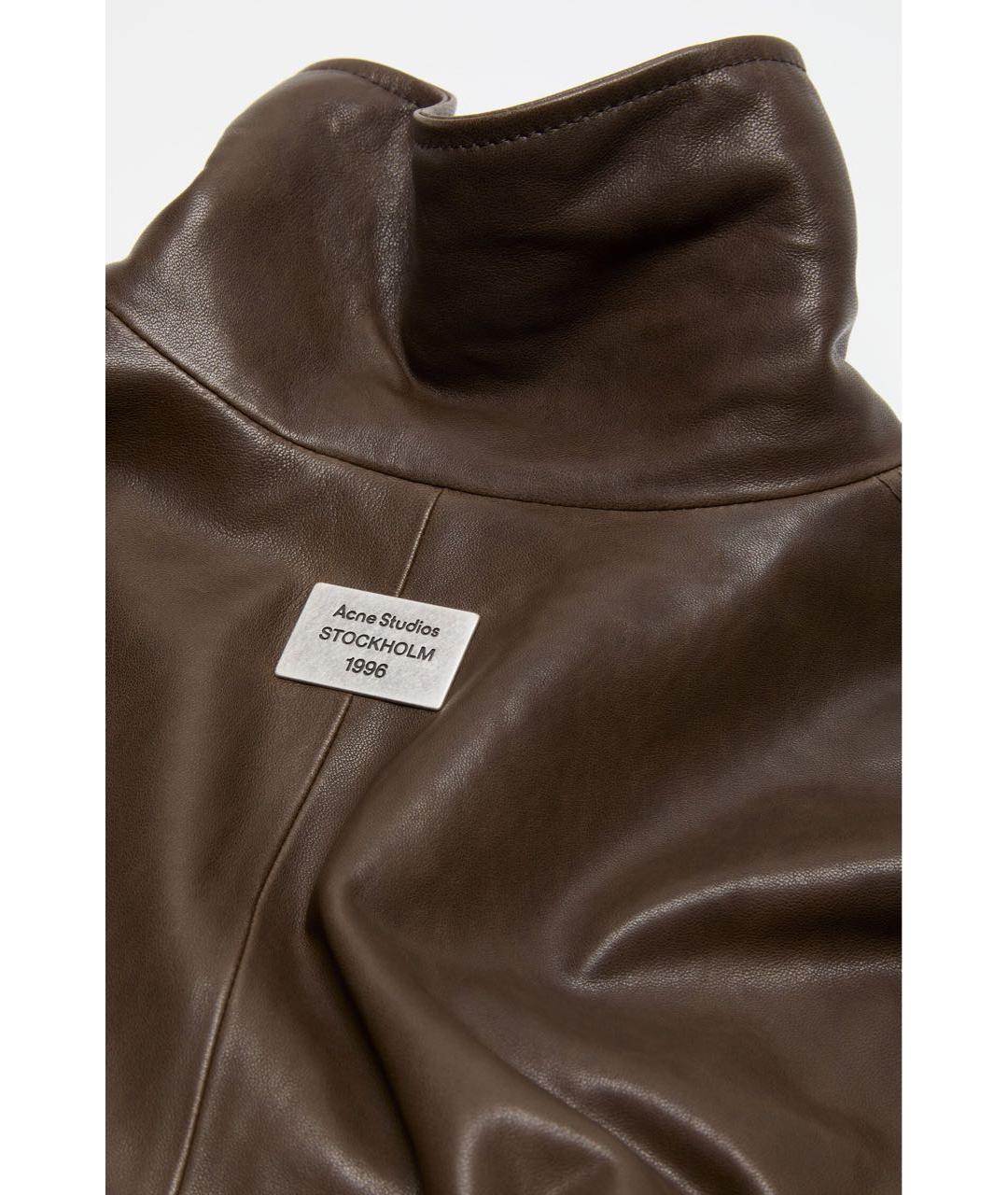 ACNE STUDIOS Коричневая кожаная куртка, фото 6