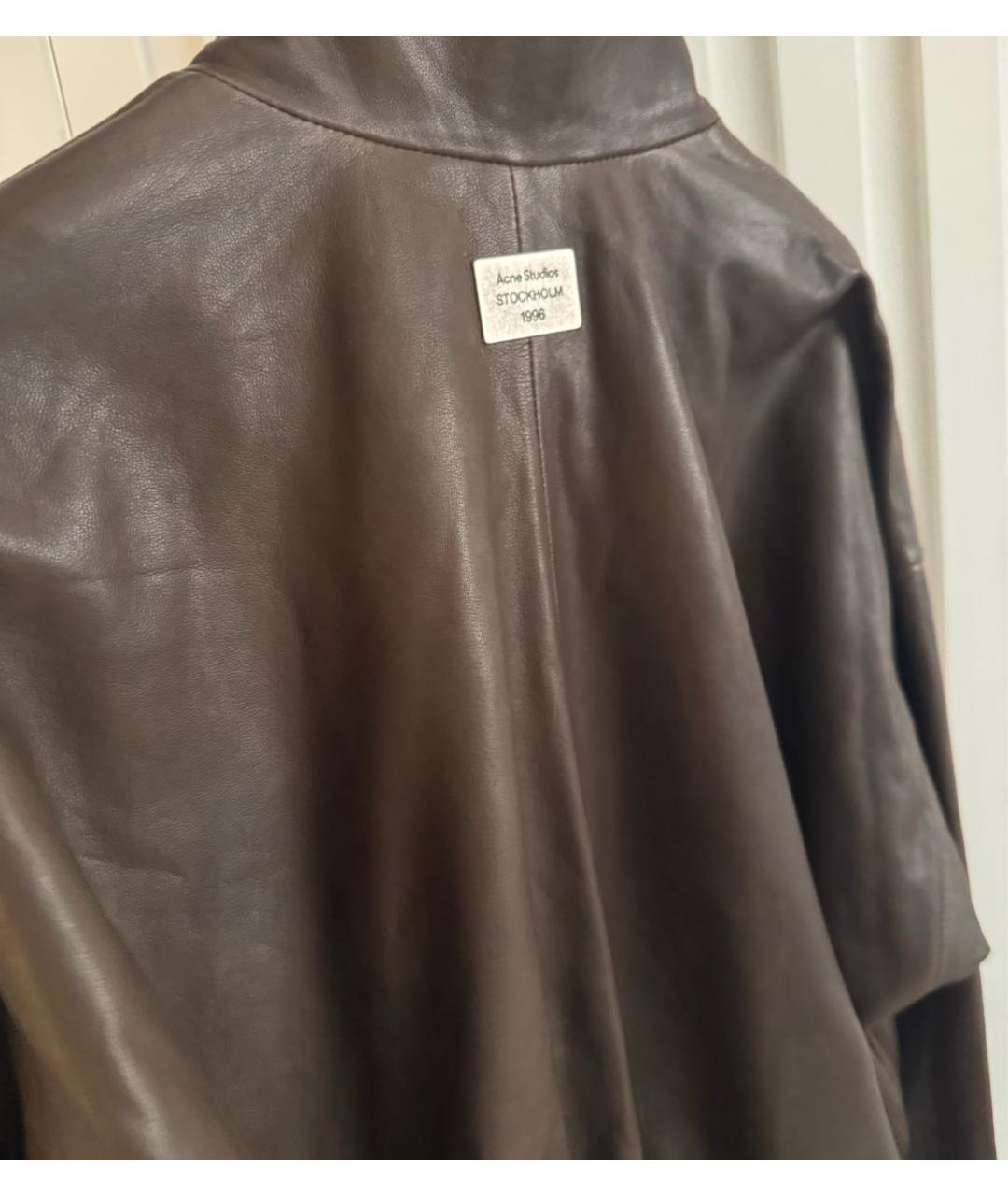 ACNE STUDIOS Коричневая кожаная куртка, фото 3