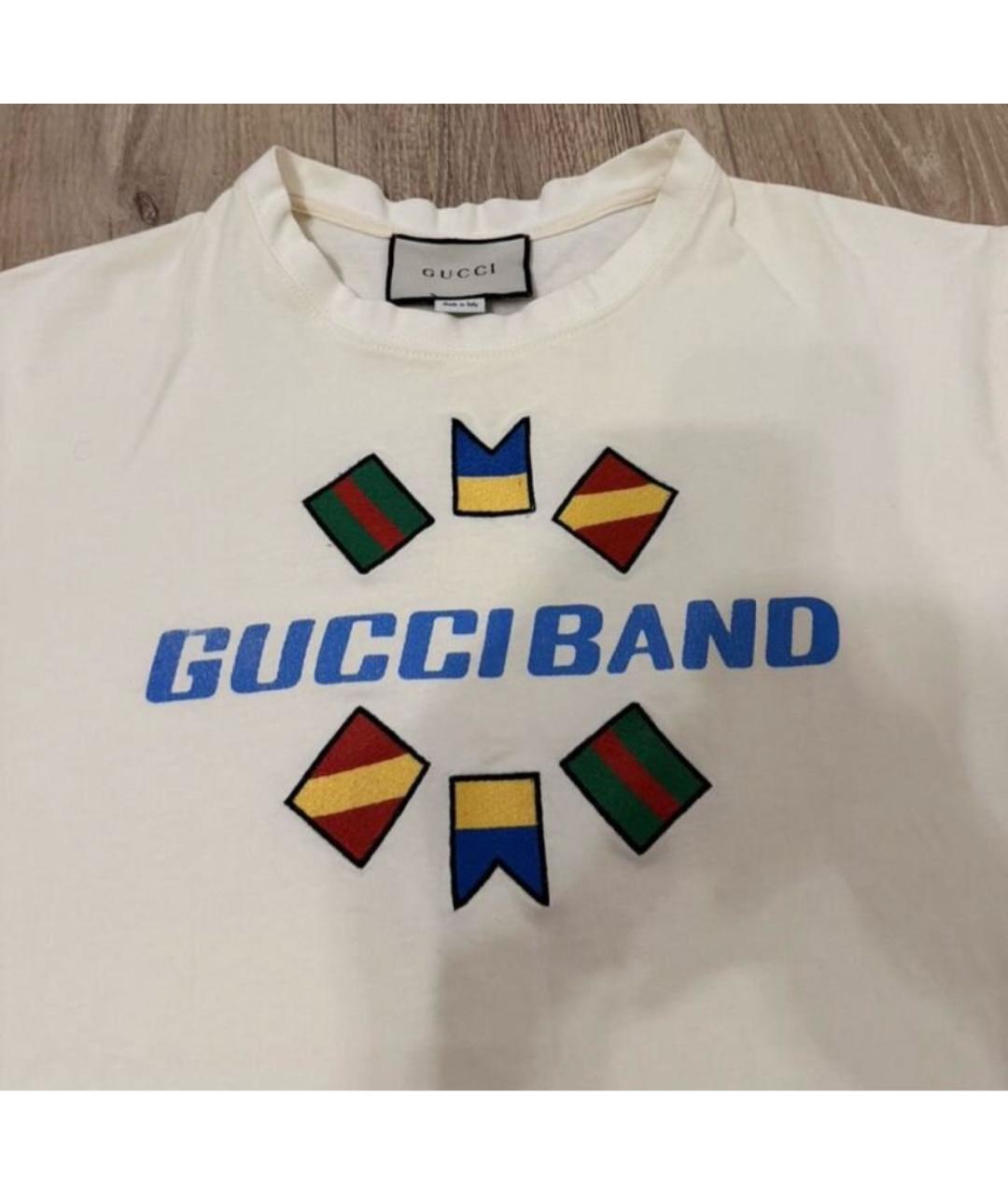 GUCCI Белая хлопковая футболка, фото 2