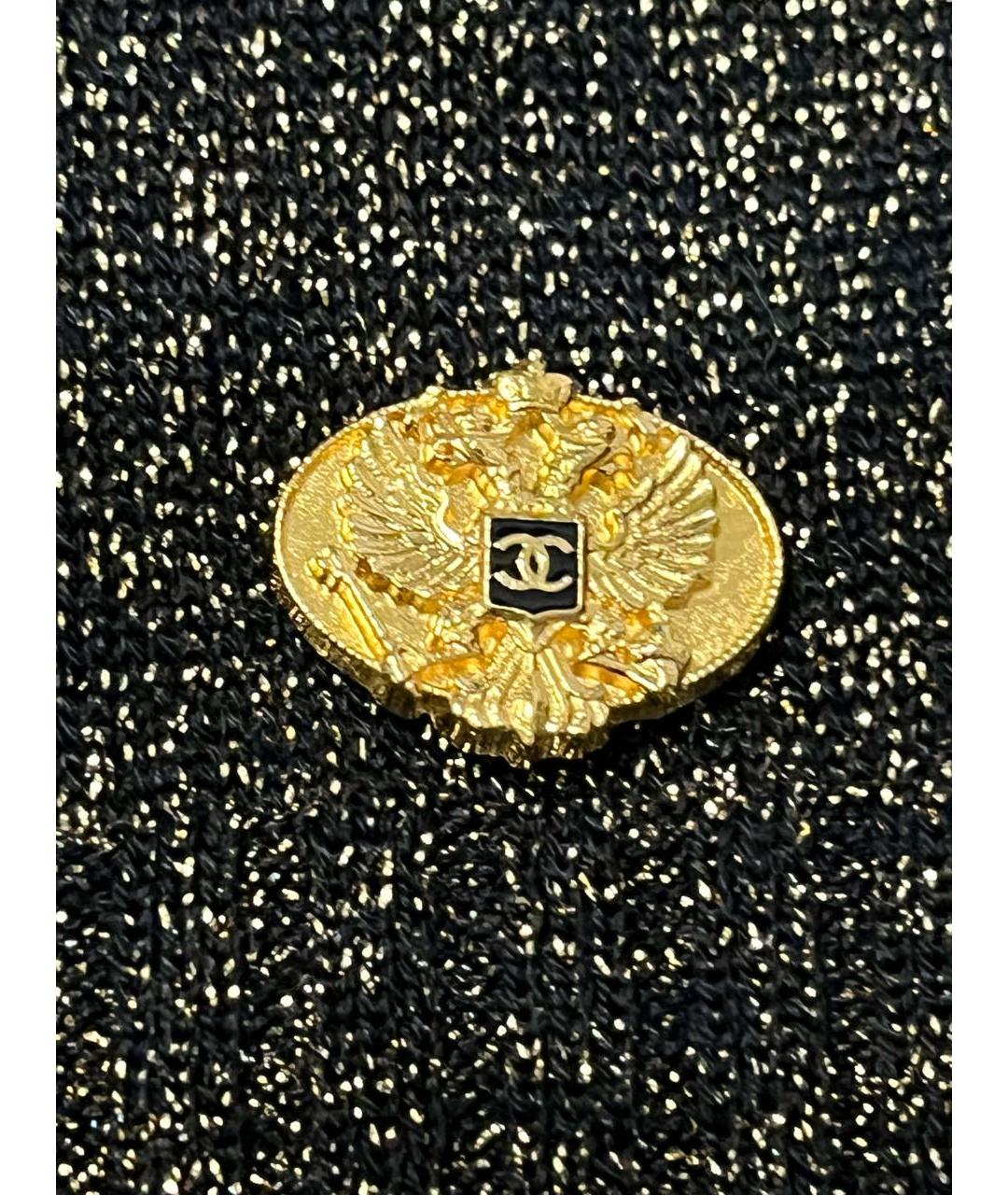CHANEL Золотое шерстяное повседневное платье, фото 4