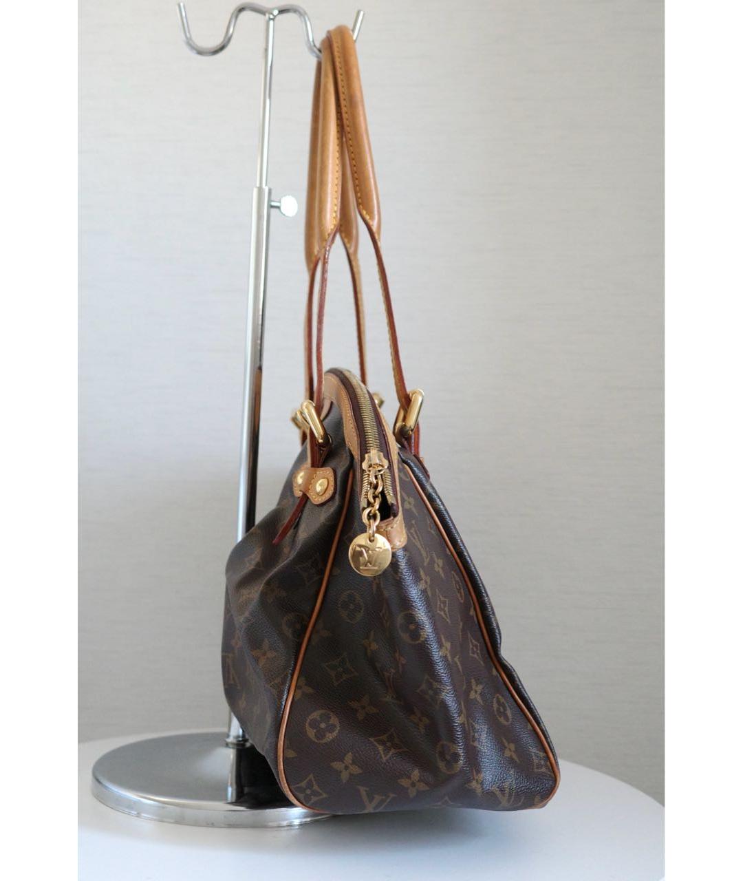 LOUIS VUITTON Коричневая сумка с короткими ручками из канвы, фото 2