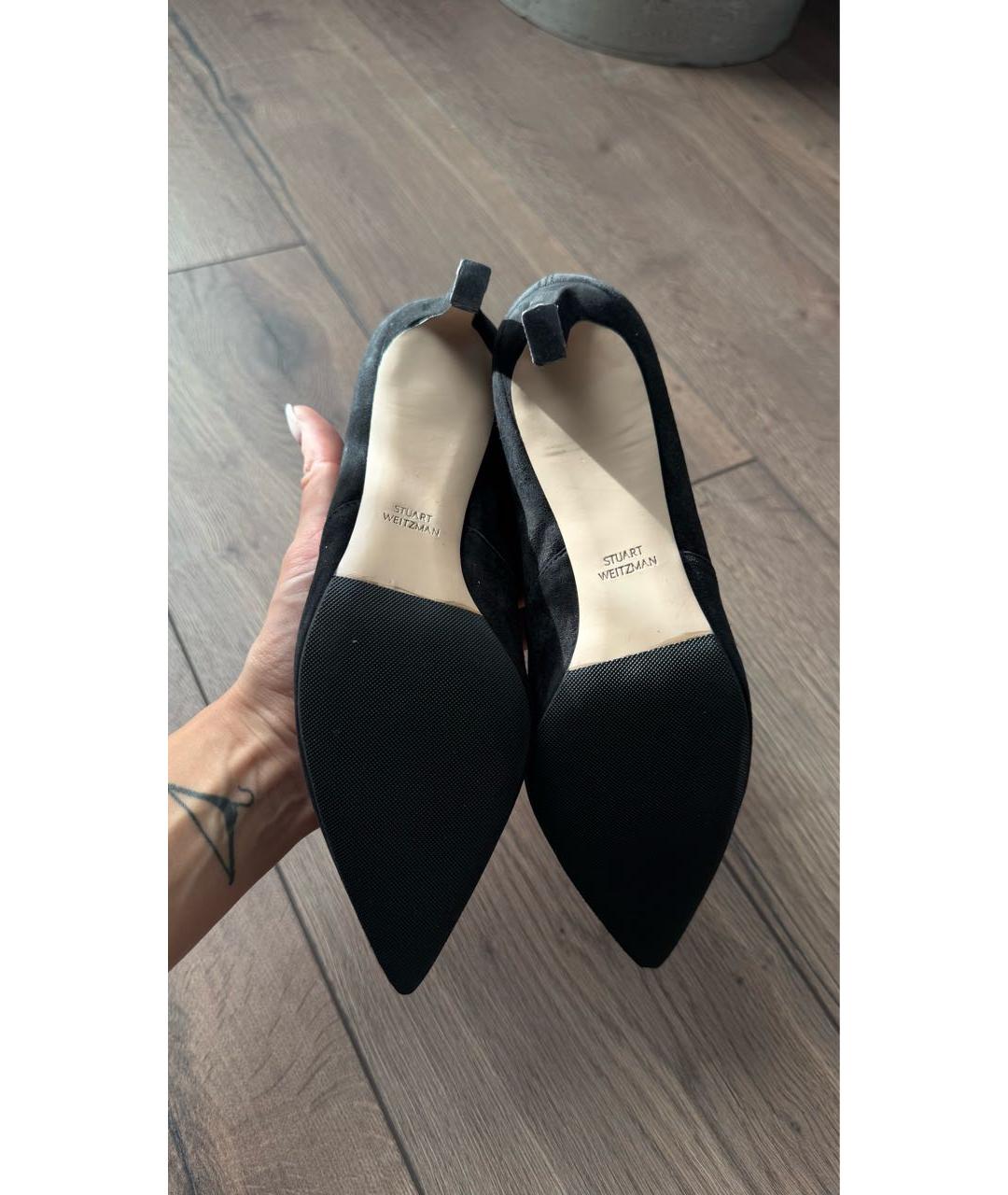 STUART WEITZMAN Черные замшевые ботильоны, фото 5