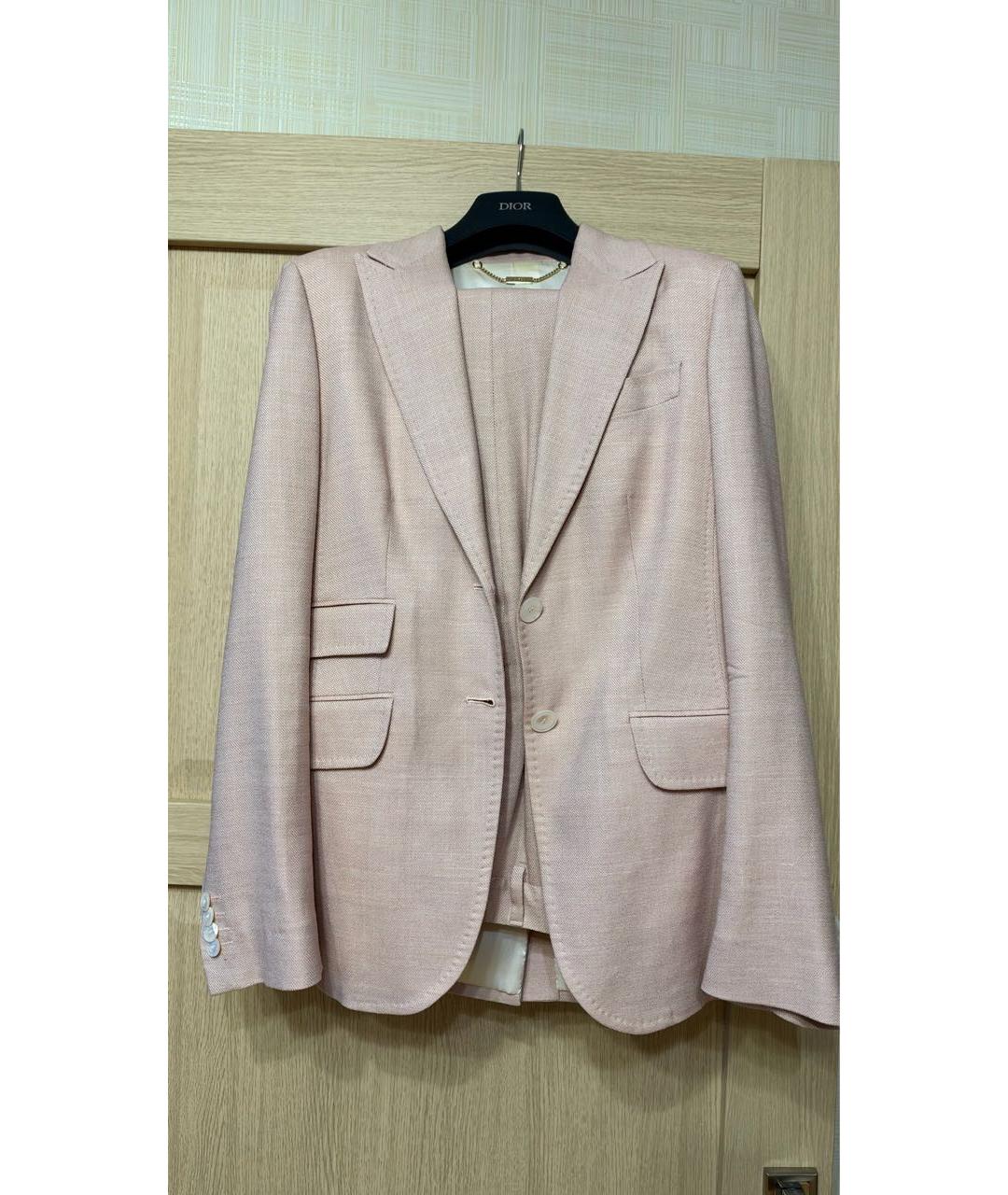 KITON Розовый шерстяной костюм с брюками, фото 9