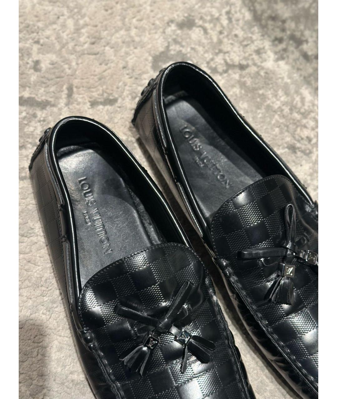 LOUIS VUITTON Черные кожаные мокасины, фото 3