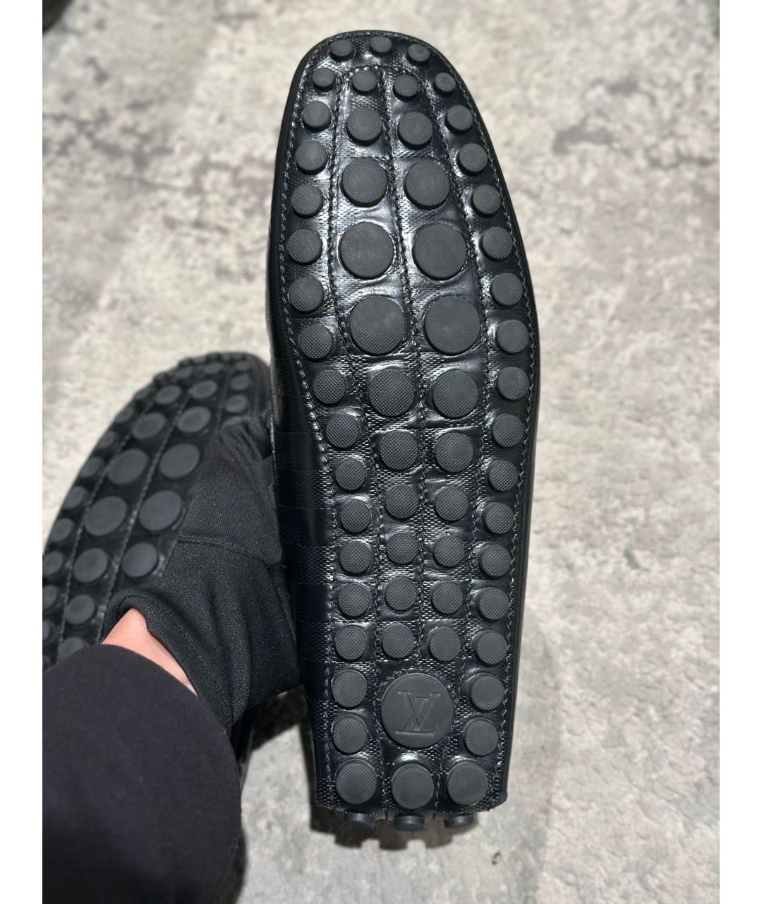 LOUIS VUITTON Черные кожаные мокасины, фото 8