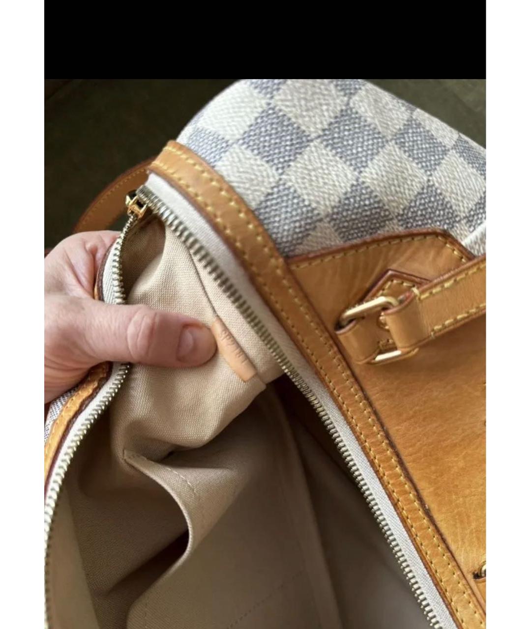 LOUIS VUITTON Белая дорожная/спортивная сумка из канвы, фото 5