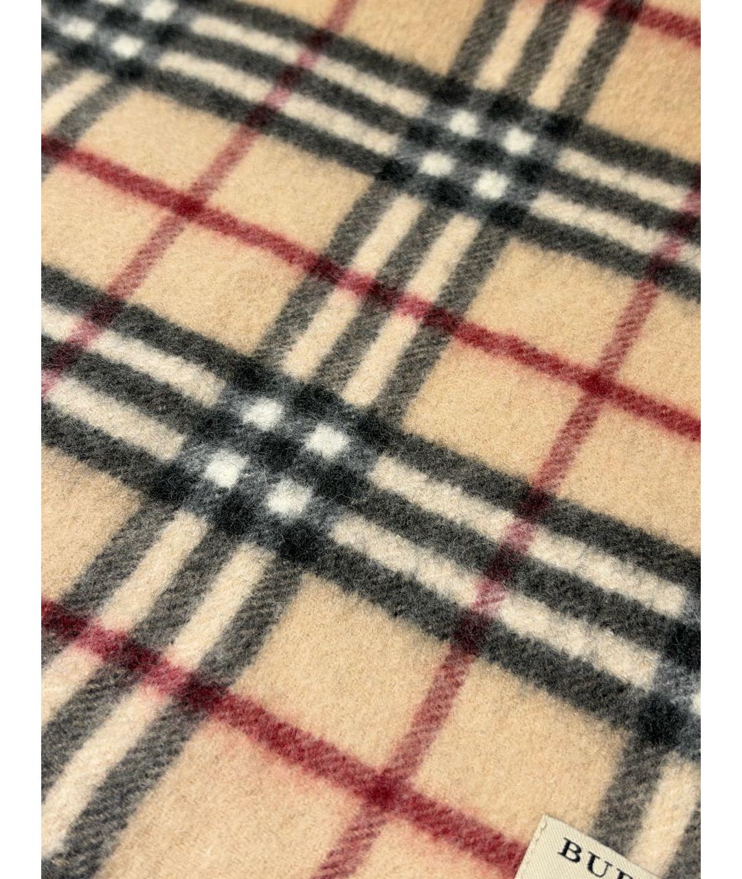 BURBERRY Бежевый шерстяной шарф, фото 2