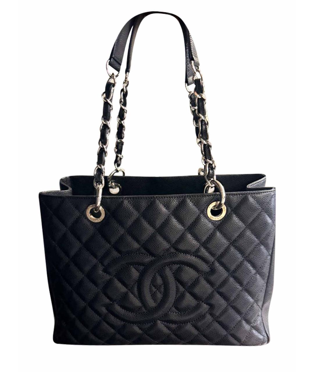 CHANEL Черная кожаная сумка тоут, фото 1