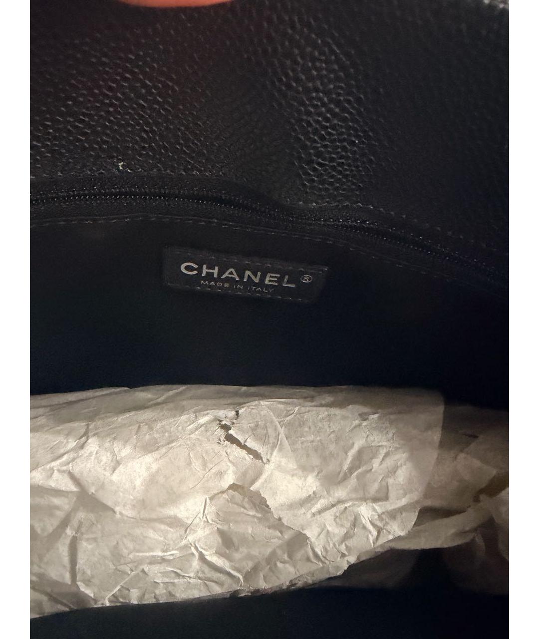 CHANEL Черная кожаная сумка тоут, фото 4