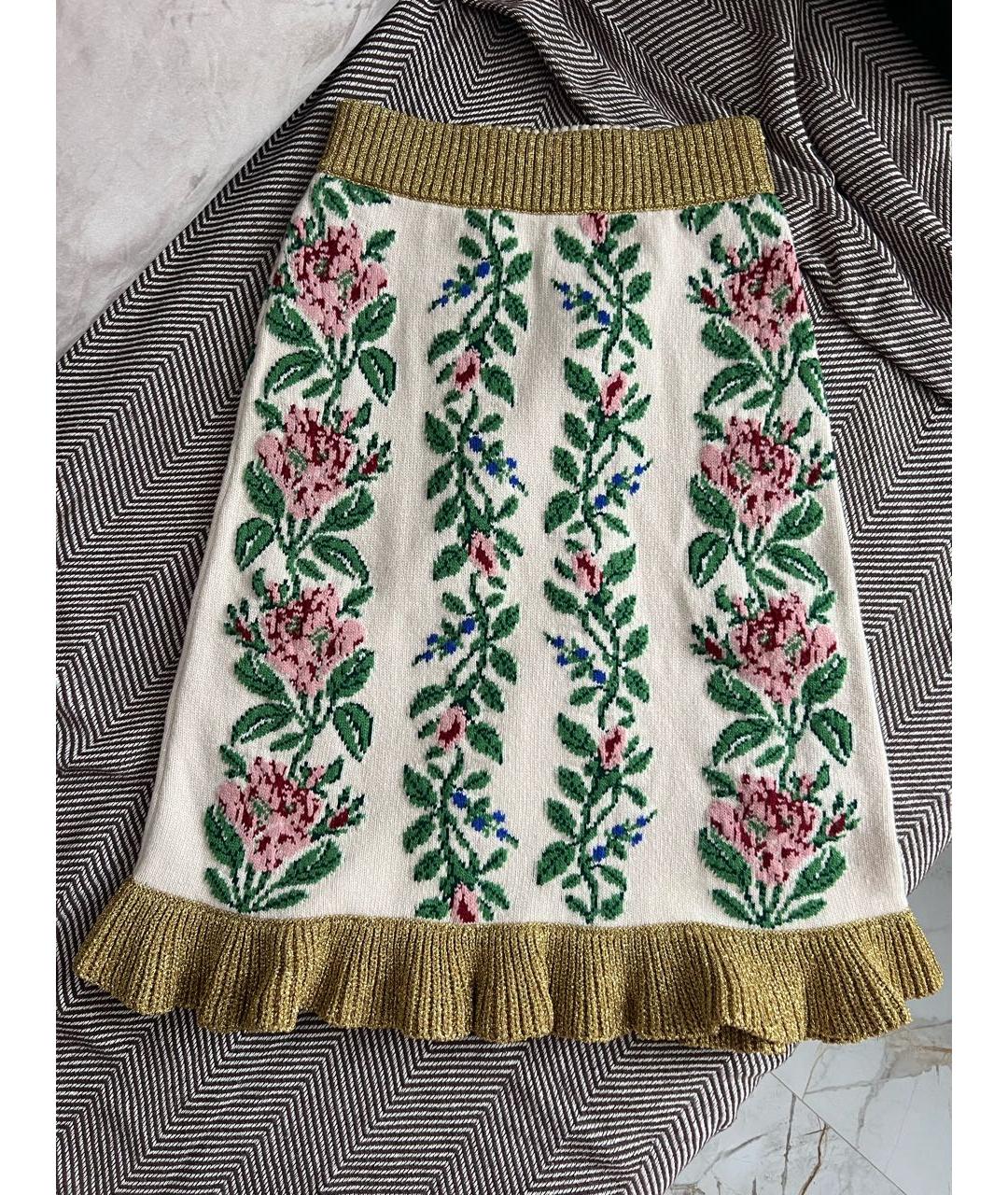 GUCCI Бежевая шерстяная юбка миди, фото 3