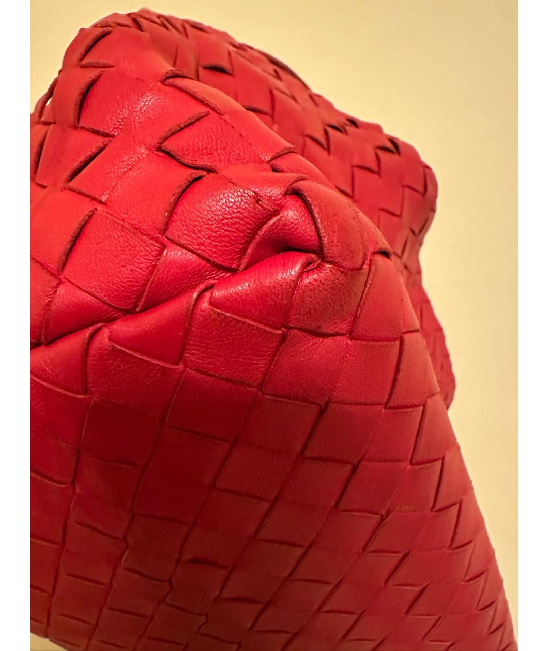BOTTEGA VENETA Красная кожаная сумка тоут, фото 6