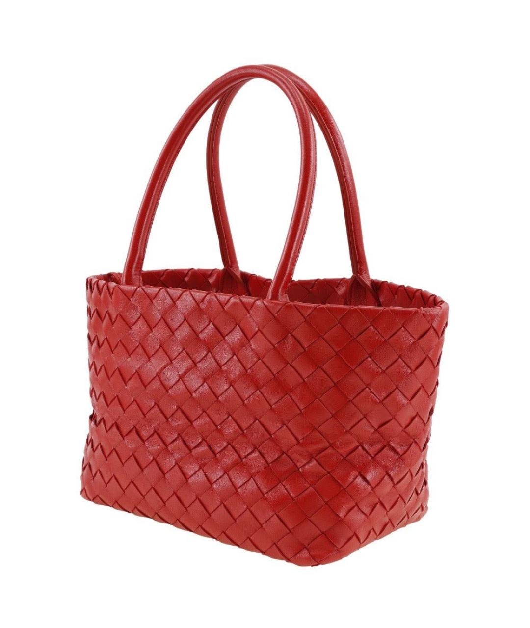 BOTTEGA VENETA Красная кожаная сумка тоут, фото 2