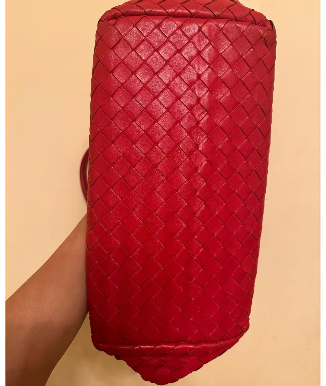 BOTTEGA VENETA Красная кожаная сумка тоут, фото 7