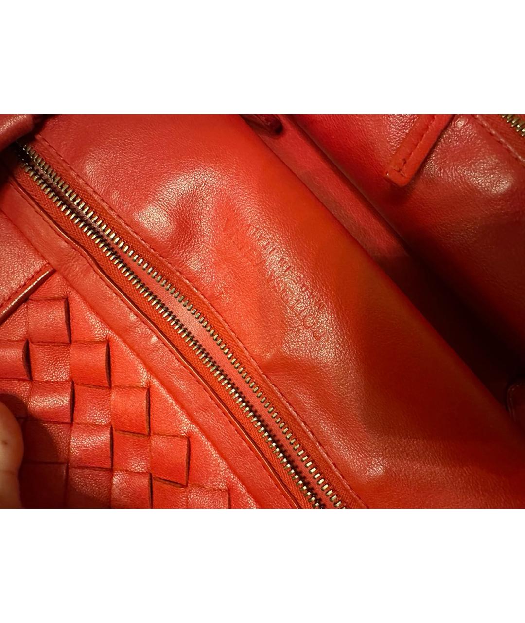 BOTTEGA VENETA Красная кожаная сумка тоут, фото 4