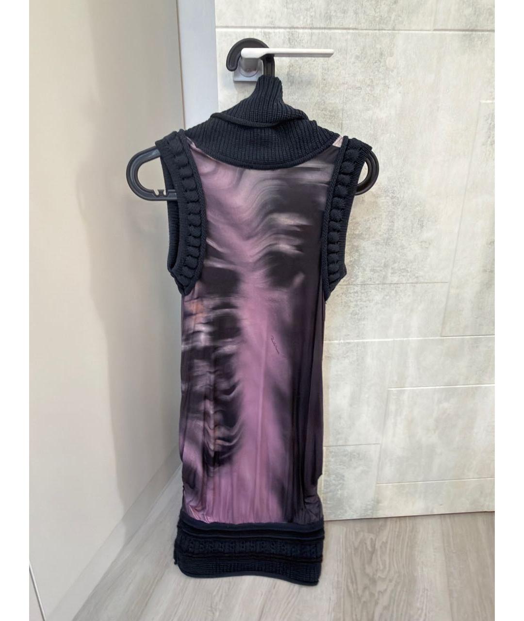 ROBERTO CAVALLI Фиолетовое вискозное повседневное платье, фото 2