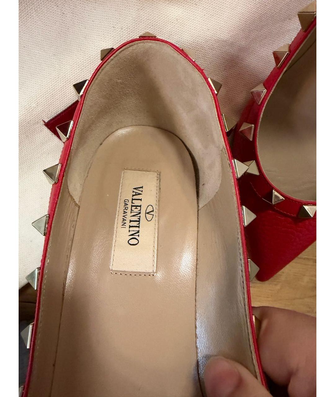 VALENTINO Красные кожаные туфли, фото 6