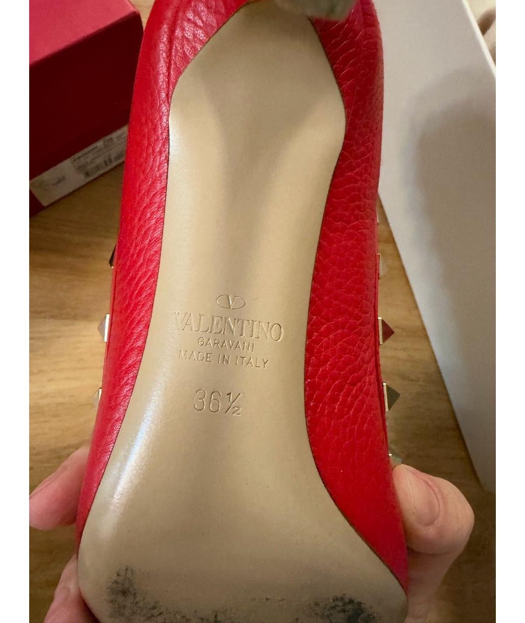 VALENTINO Красные кожаные туфли, фото 4