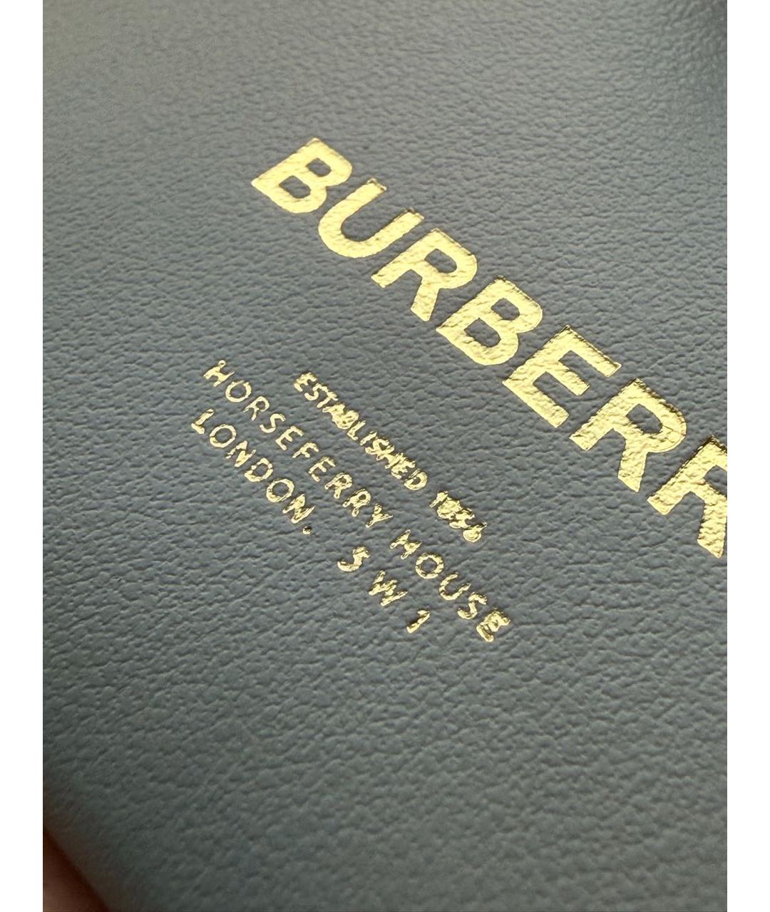 BURBERRY Серый кожаный кардхолдер, фото 6