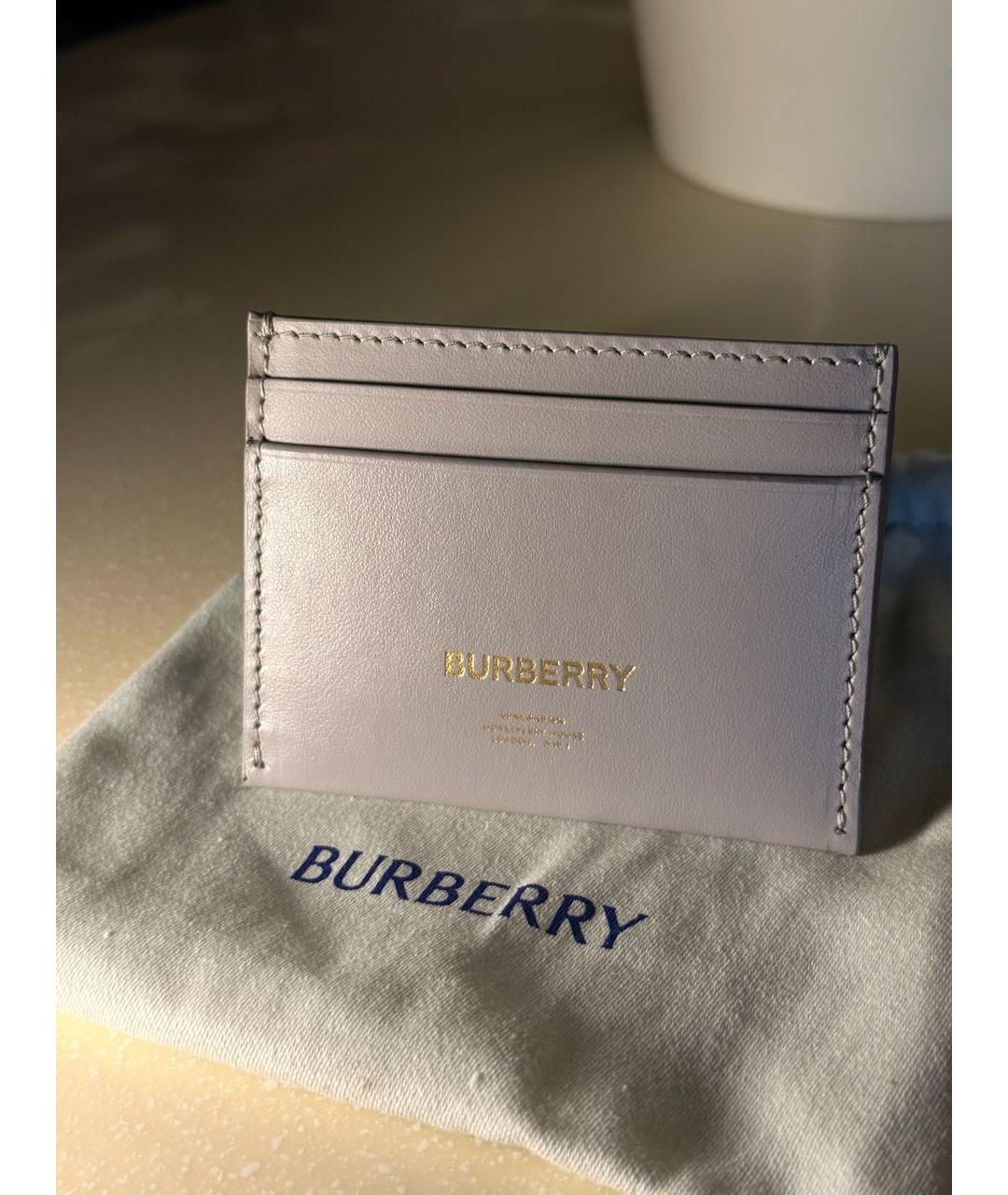 BURBERRY Серый кожаный кардхолдер, фото 7
