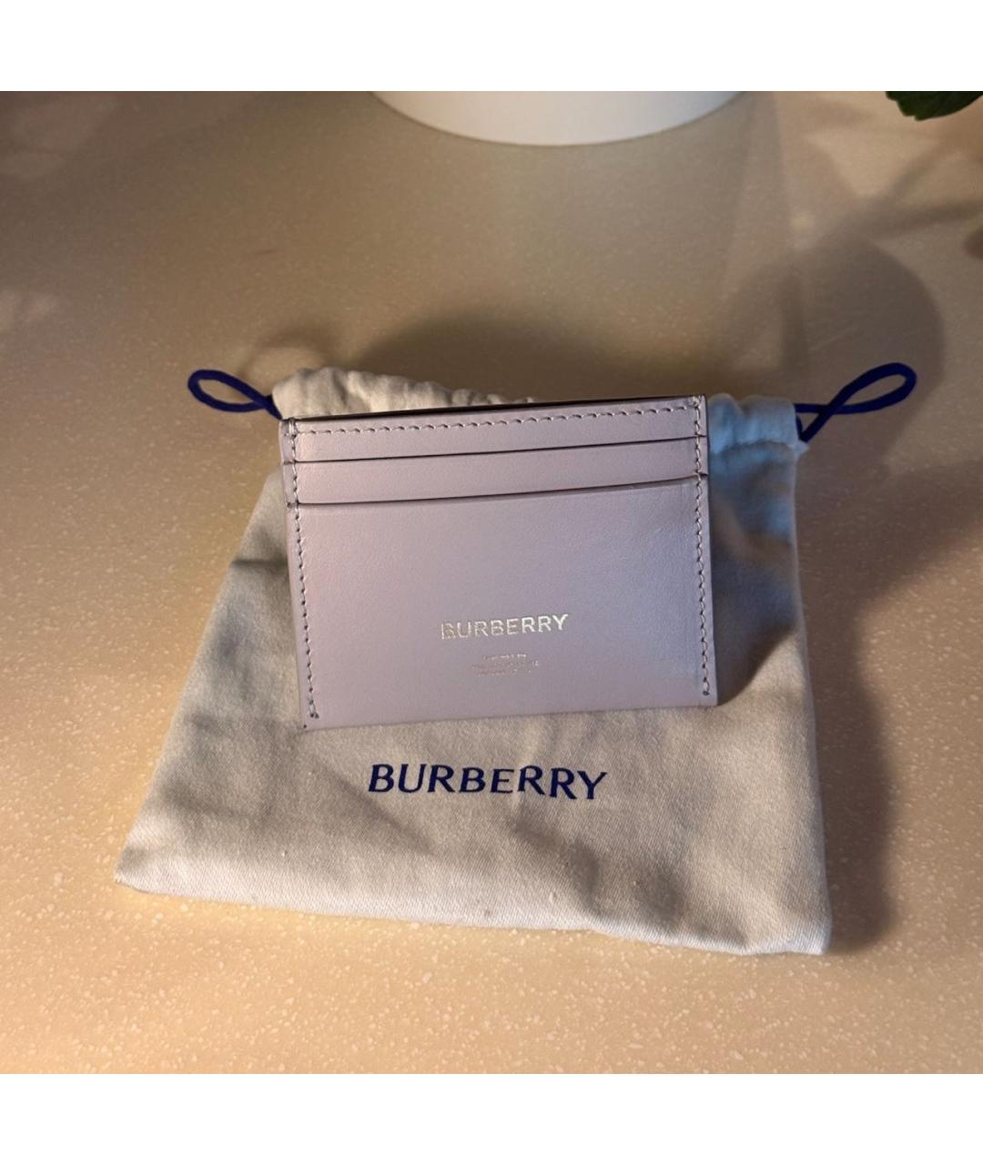 BURBERRY Серый кожаный кардхолдер, фото 8