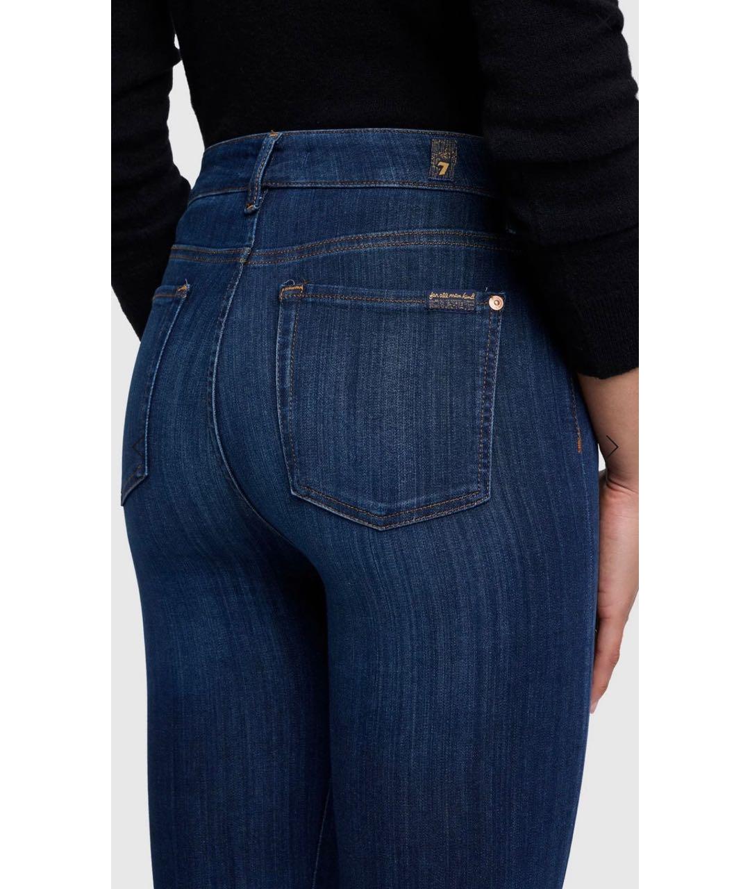 7 FOR ALL MANKIND Темно-синие хлопковые джинсы слим, фото 7