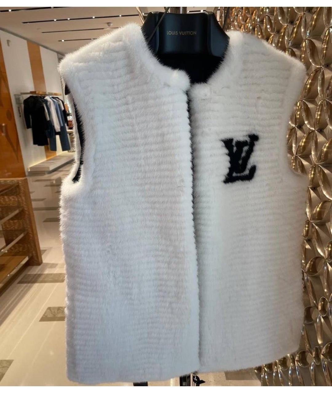 LOUIS VUITTON Белый меховой жилет, фото 5