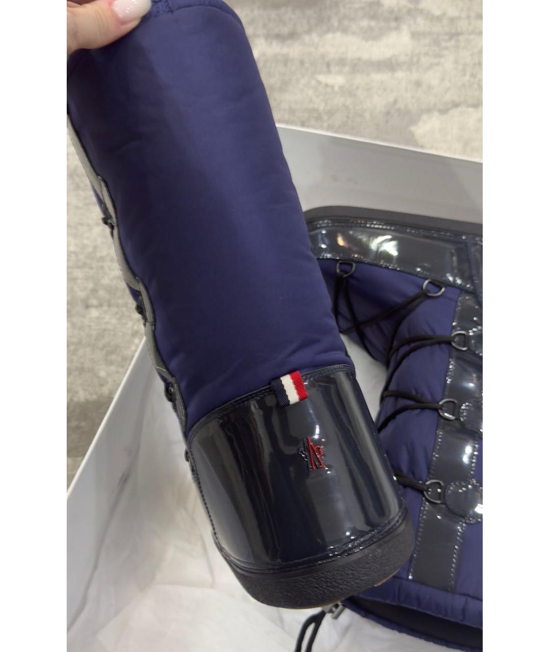 MONCLER Синие текстильные сапоги, фото 5