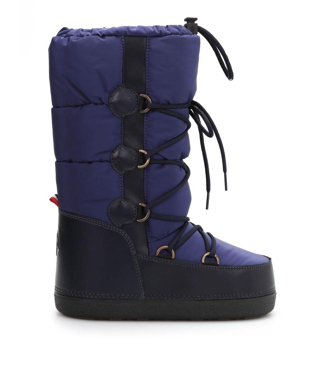 MONCLER Синие текстильные сапоги, фото 1