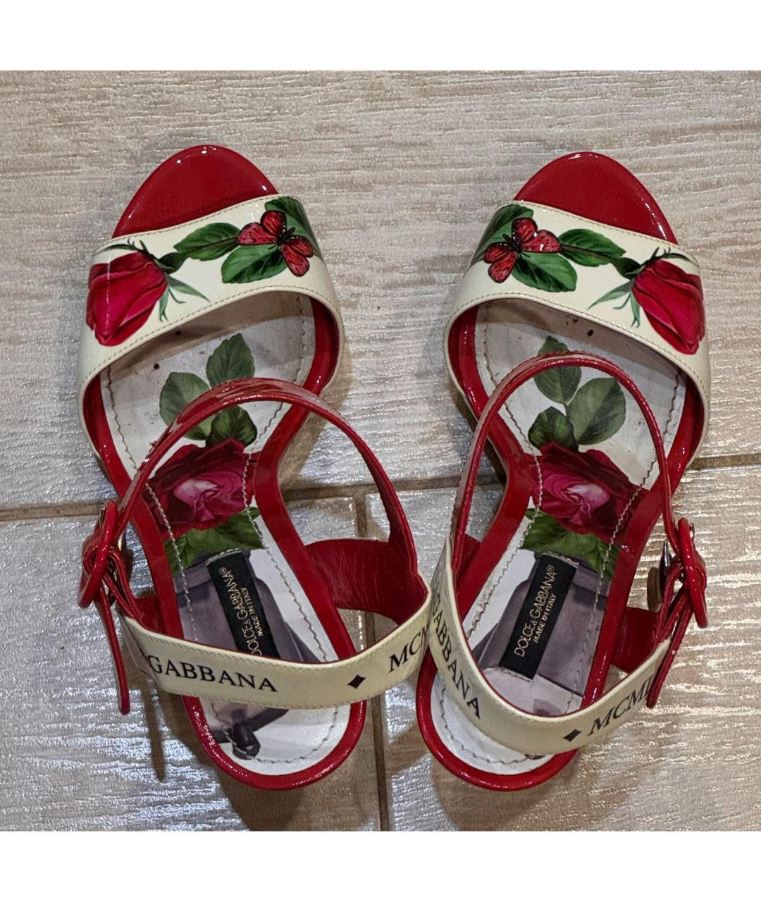 DOLCE&GABBANA Мульти босоножки из лакированной кожи, фото 2