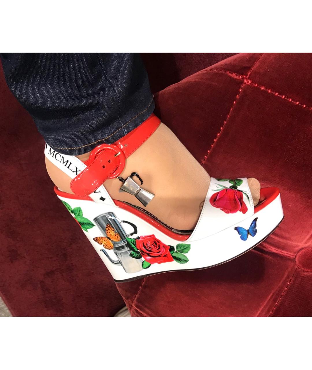 DOLCE&GABBANA Мульти босоножки из лакированной кожи, фото 8