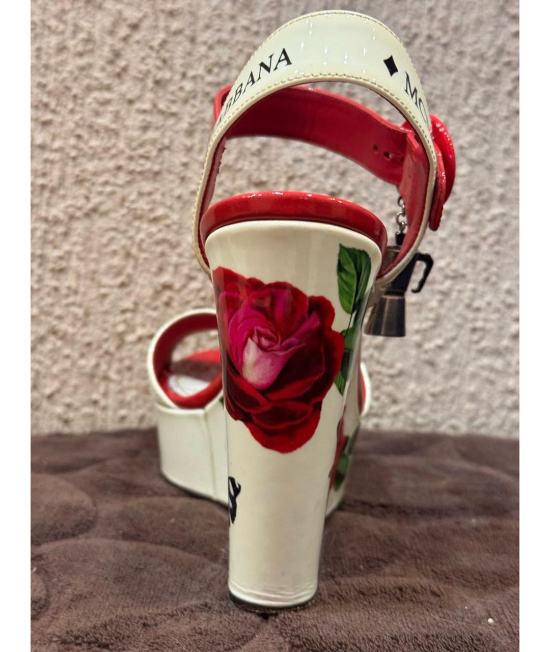 DOLCE&GABBANA Мульти босоножки из лакированной кожи, фото 4