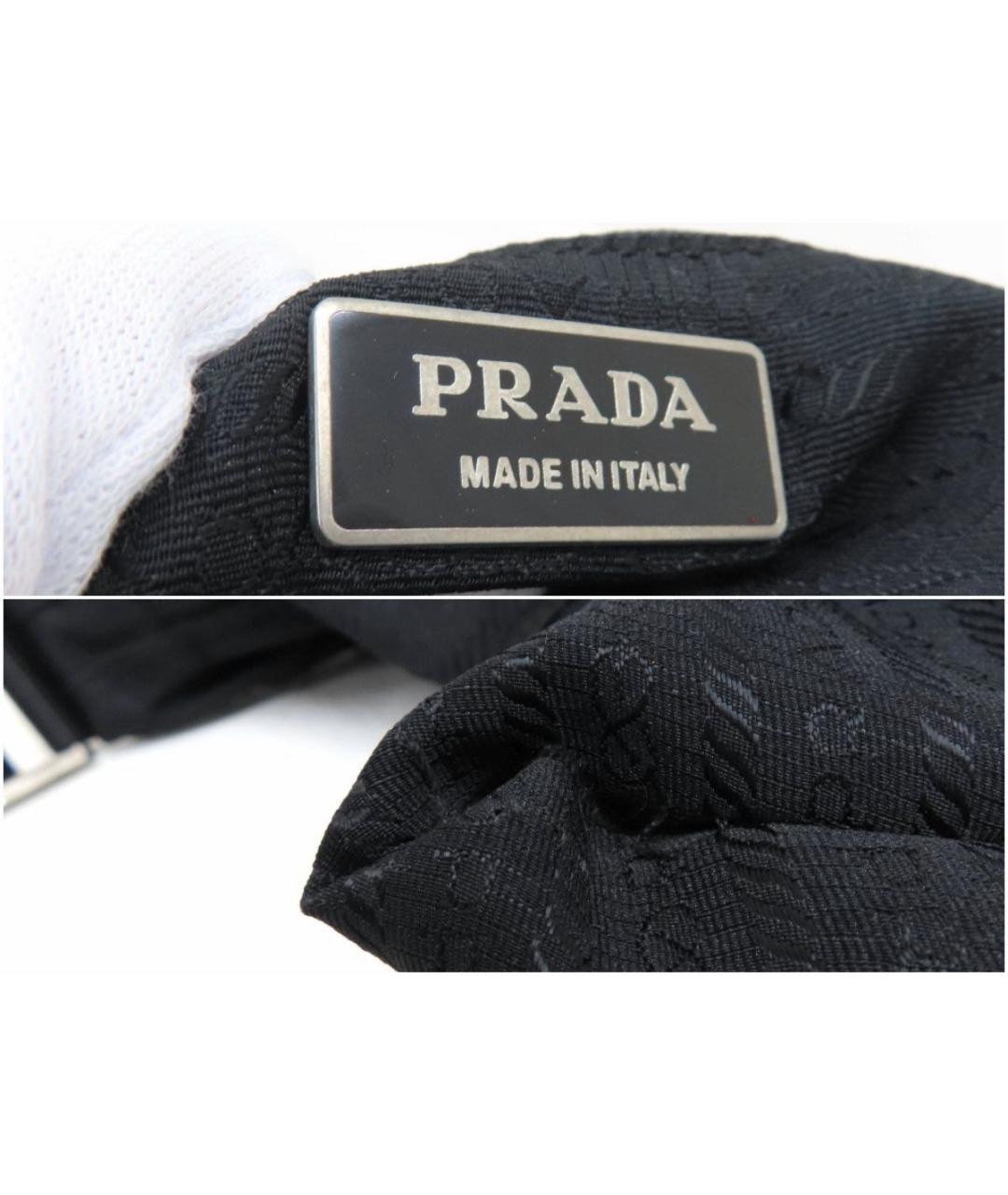 PRADA Черная нейлоновая сумка с короткими ручками, фото 5