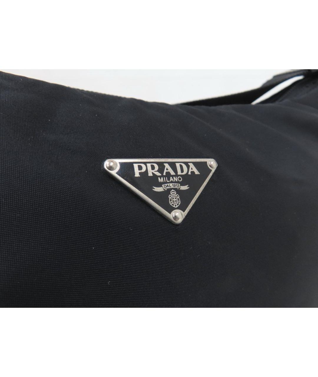 PRADA Черная нейлоновая сумка с короткими ручками, фото 4