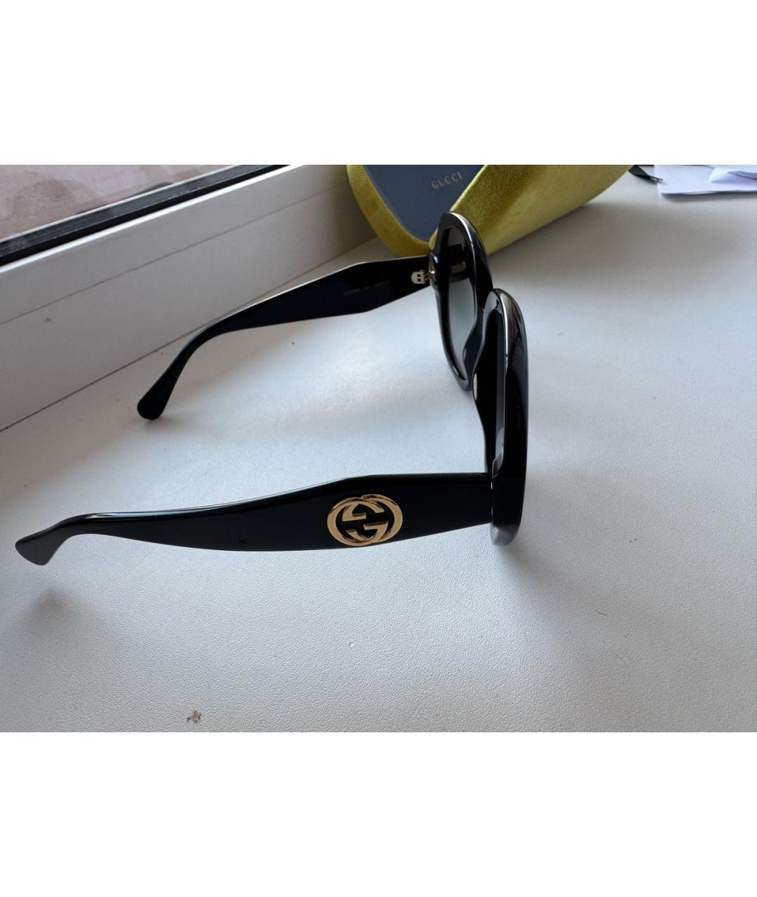 GUCCI Черные пластиковые солнцезащитные очки, фото 2