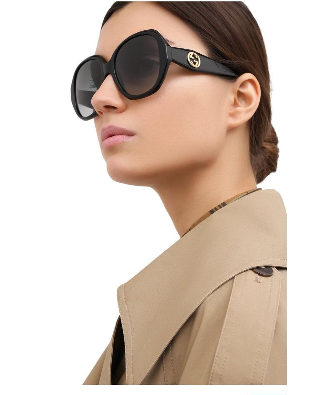 GUCCI Черные пластиковые солнцезащитные очки, фото 7
