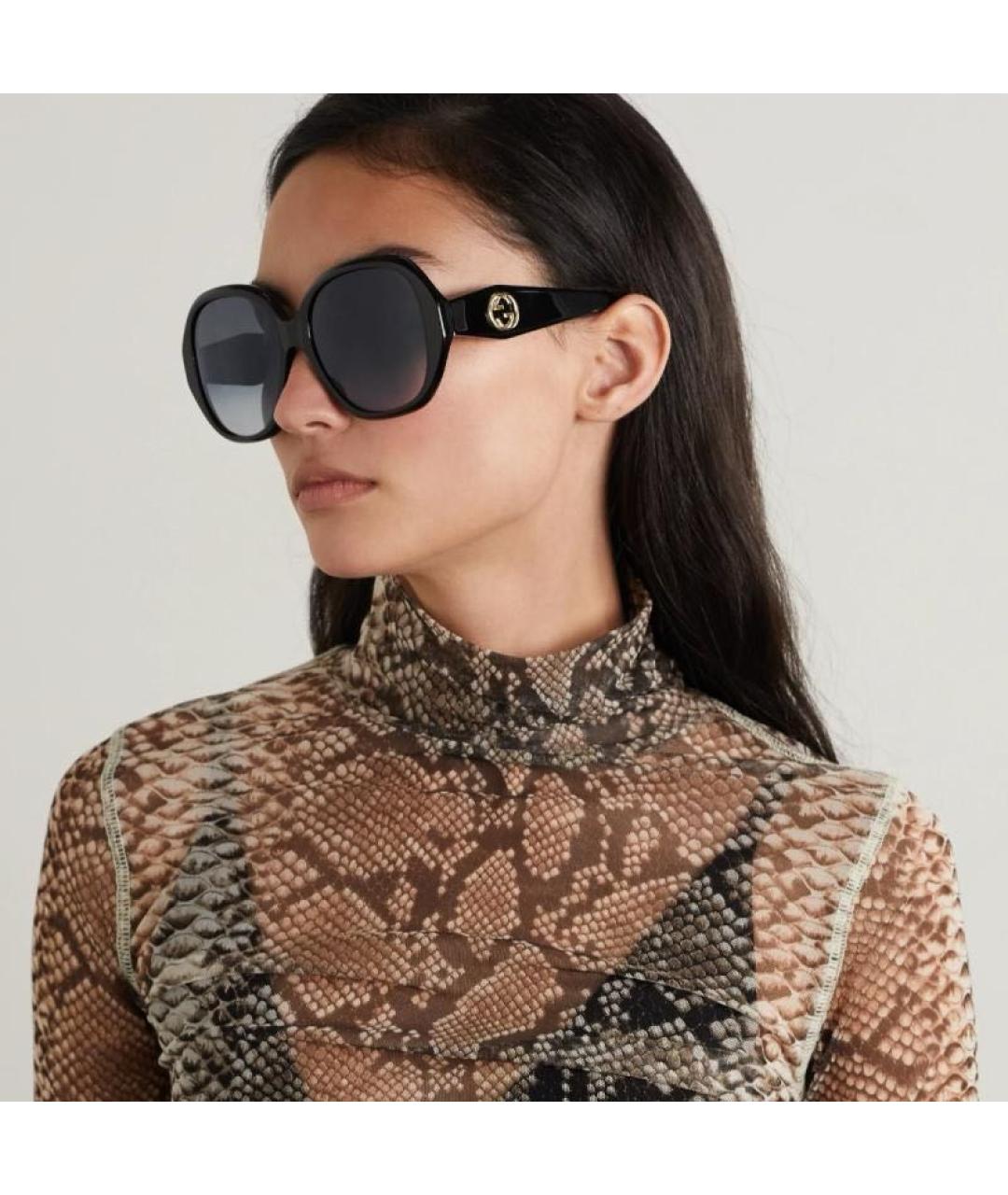 GUCCI Черные пластиковые солнцезащитные очки, фото 6