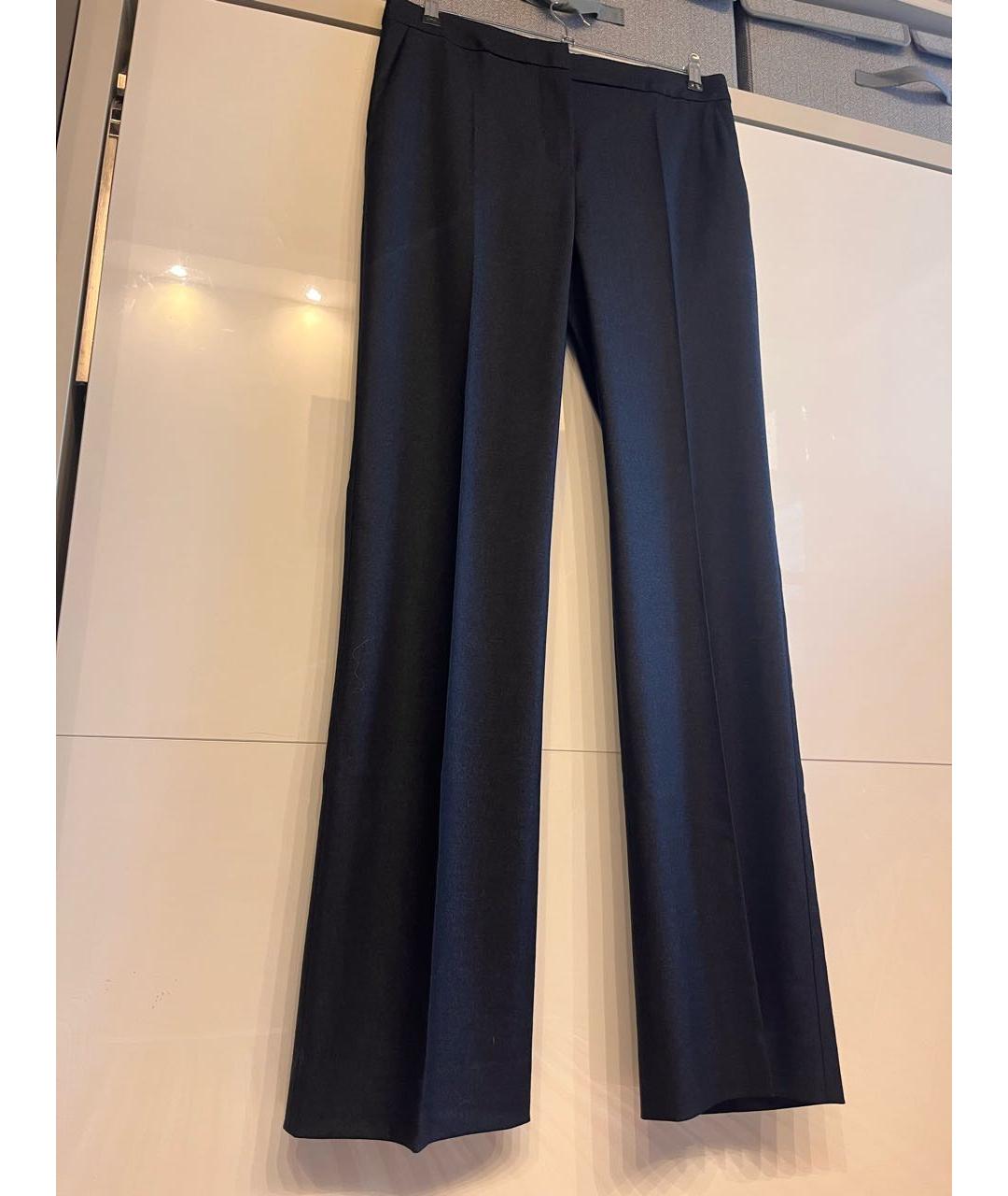 MAX MARA Серые шерстяные прямые брюки, фото 4