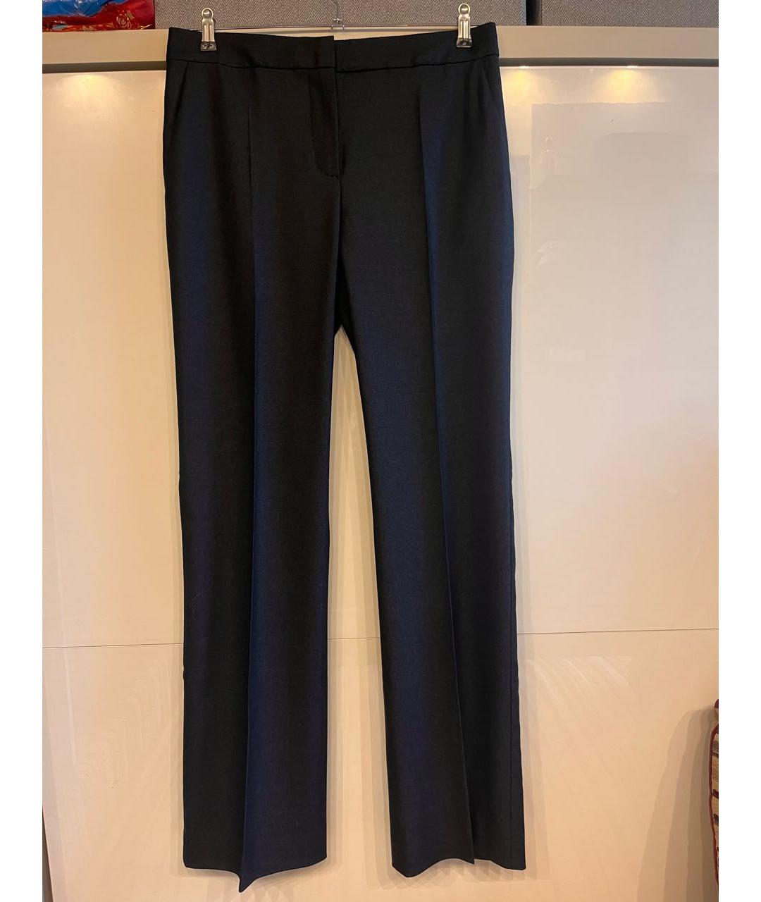 MAX MARA Серые шерстяные прямые брюки, фото 9