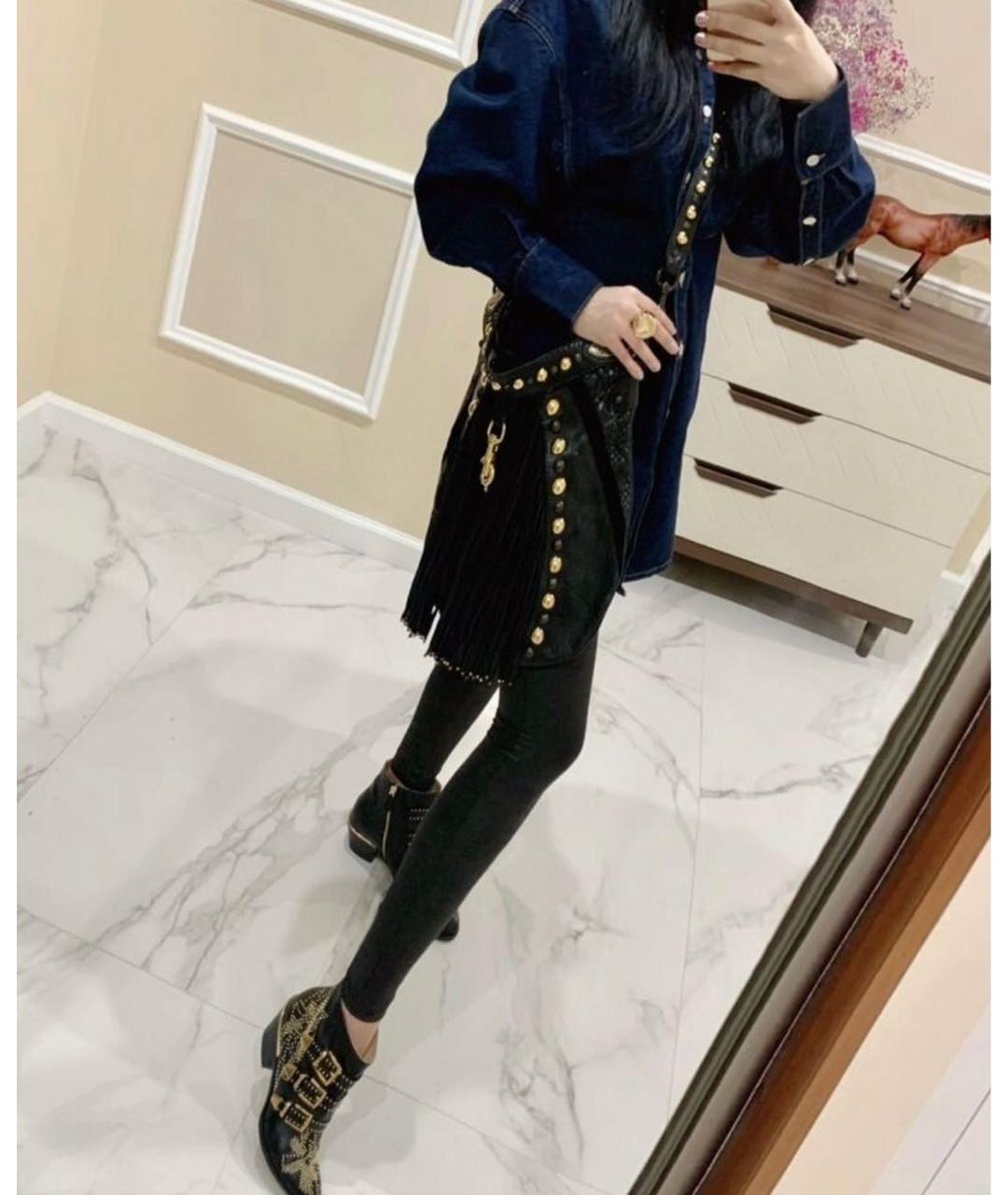 GUCCI Черная сумка через плечо из кожи питона, фото 7