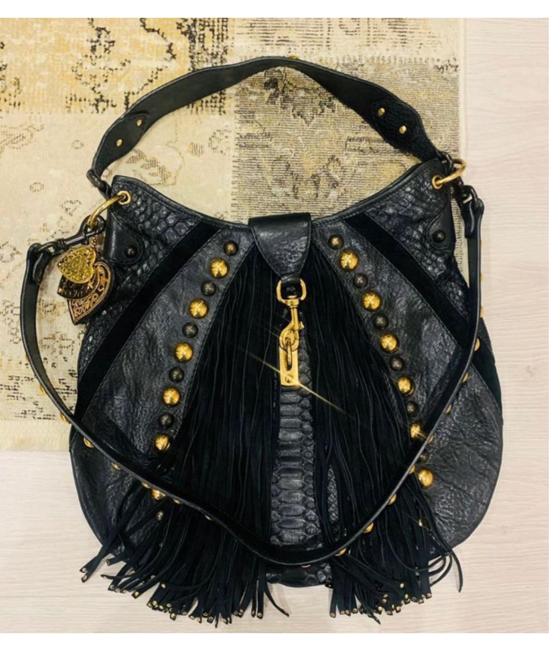 GUCCI Черная сумка через плечо из кожи питона, фото 9